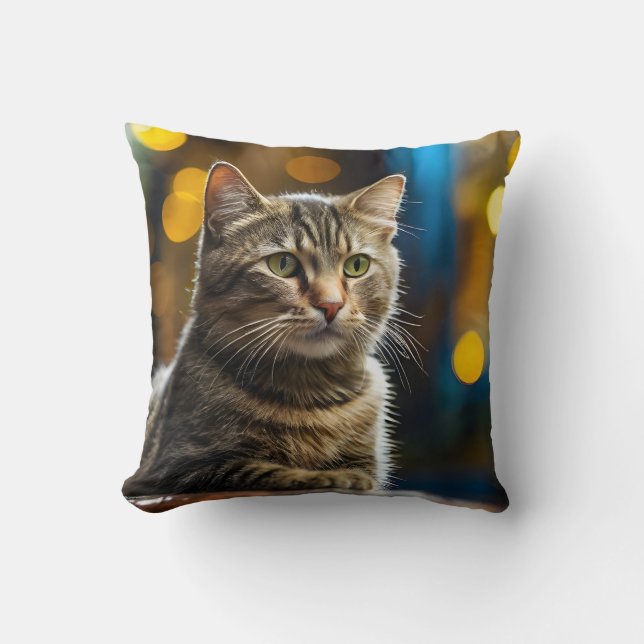 Coussin Gros Plan De La Cute Chat (Recto)