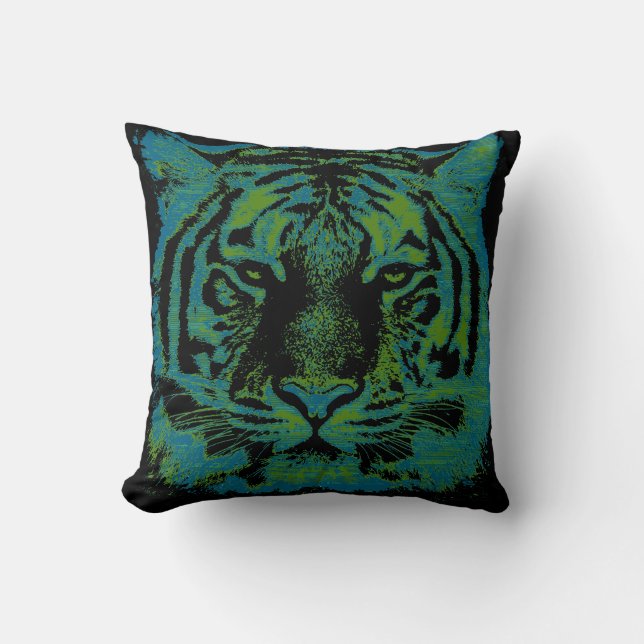 Coussin Gros plan du visage du tigre (Recto)