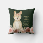 Coussin Gros plan vert de lapin Blush Floral Baby Stats (Verso)