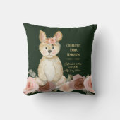 Coussin Gros plan vert de lapin Blush Floral Baby Stats (Recto)
