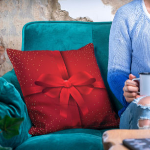 Coussin Gros Red Bow Noël cadeau de Noël