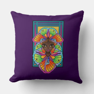 Coussin Grosse fille teintée habillée en ailes papillon