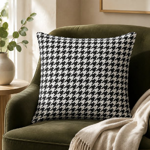 Coussin Grosse toile à carreaux noir et blanc