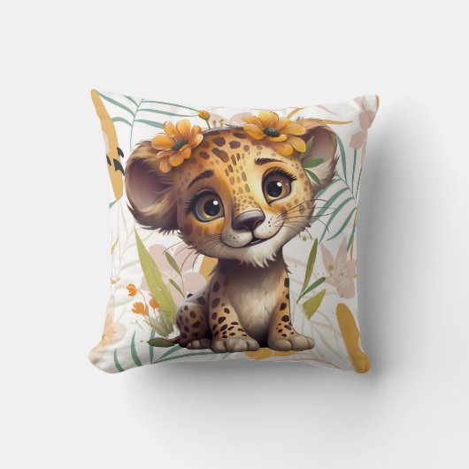 Coussin Grossesse fleurie Safari Cheetah Cub (Recto)