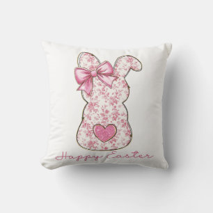 Coussin Grotte de Pâques rose florale Coquette Bow
