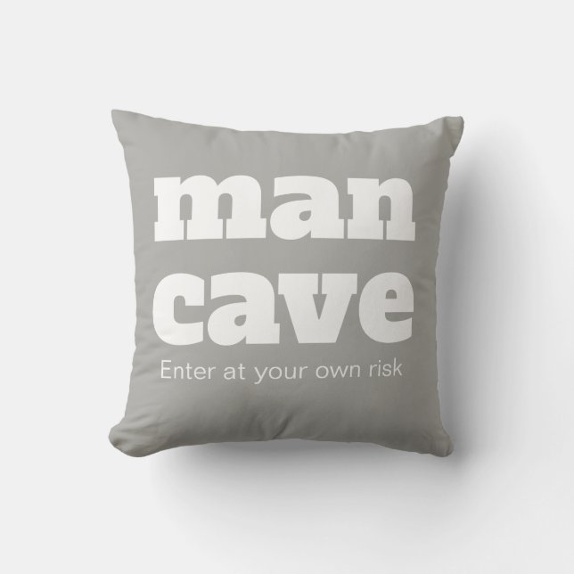 Coussin Grotte d'homme entrez à vos propres risques Jetez  (Recto)