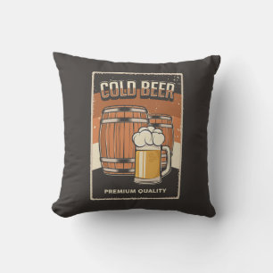 Coussin Grotte Homme Rétro Classique Barils-Jeu de Bière F