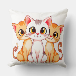 Coussin Groupe adorable de chats de dessin animé aux grand