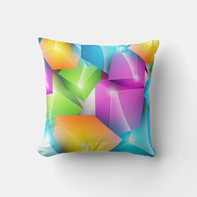 Coussin Groupe cool et coloré de cubes 3D (Recto)
