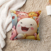 Coussin Groupe de créatures douces et heureuses dans les p (Couverture)