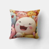 Coussin Groupe de créatures douces et heureuses dans les p (Verso)