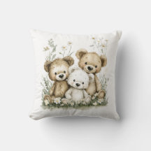 Groupe d'ours en peluche à l'aquarelle mignon