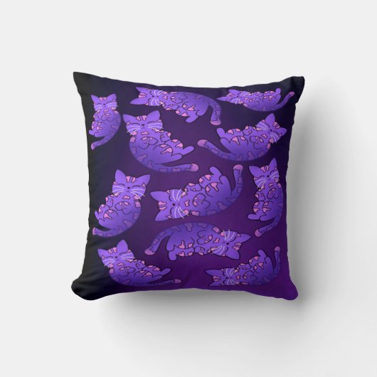 Coussin Groupe mignon pourpre Neon Kitten (Recto)