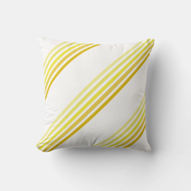 Coussin - Groupes de lignes jaunes en cinq tons (Recto)