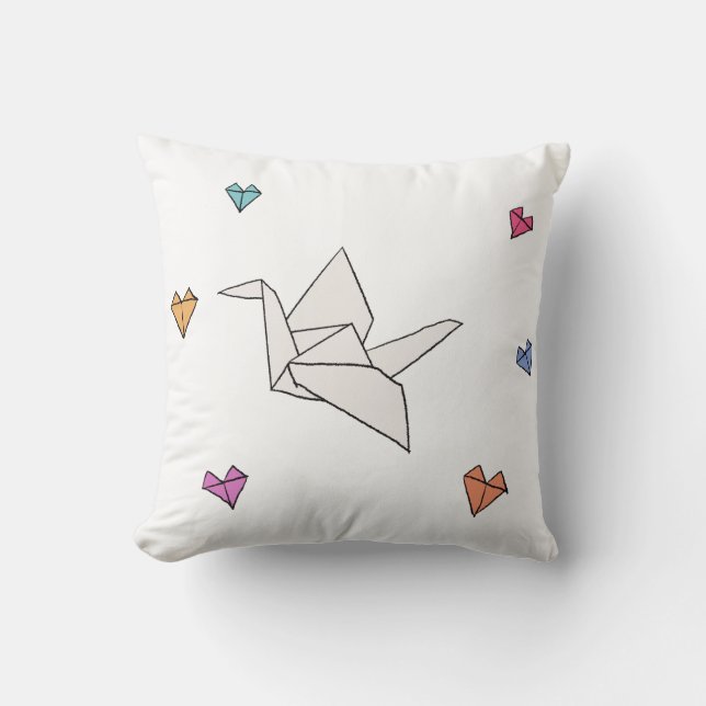 Coussin Grue à papier volante (Recto)