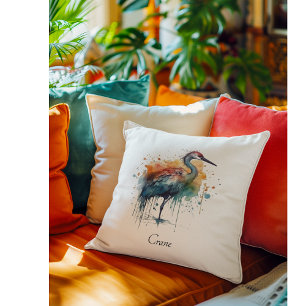 Coussin Grue gracieuse : Watercolro Art, coutume