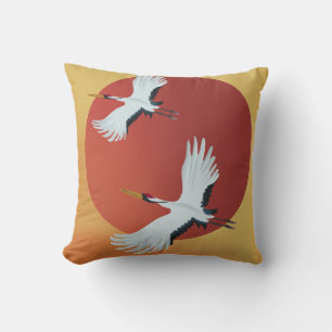 Coussin Grues japonaises