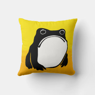 Coussin Grumpy Frog dessin art japonais par Matsumoto Hoji