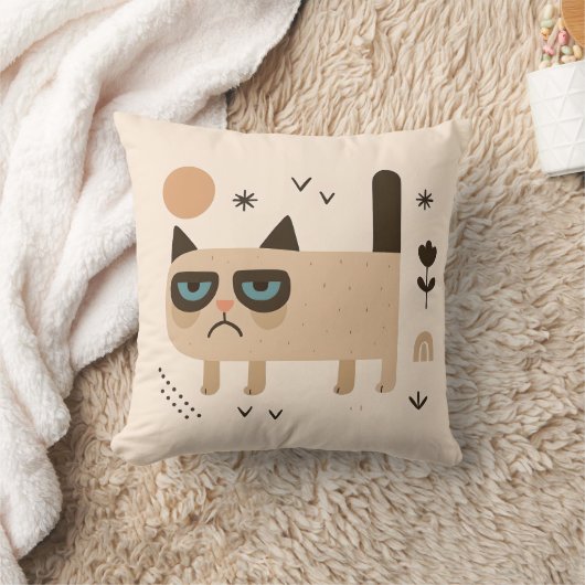 Coussin Grumpy & Smiley Chat - Pépinière Scandinave Joueus (Couverture)