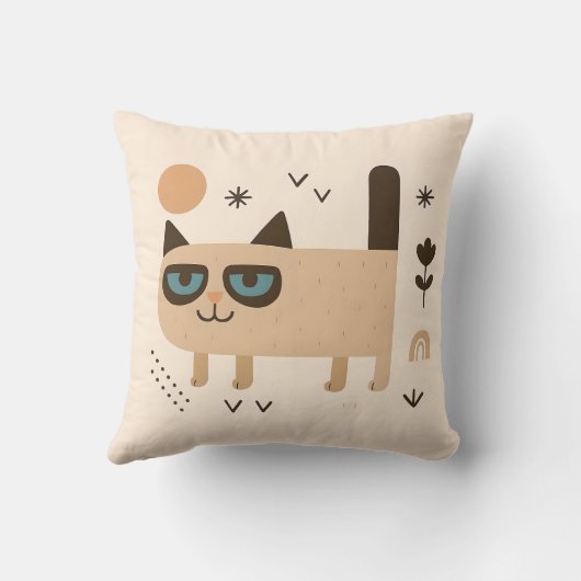 Coussin Grumpy & Smiley Chat - Pépinière Scandinave Joueus (Verso)