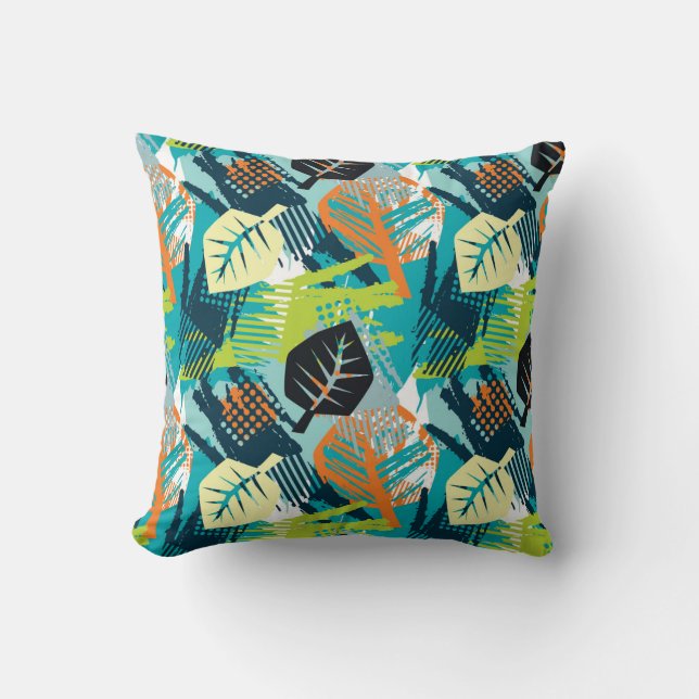Coussin Grunge Abstrait : Surface Robuste Sans Fil. (Recto)
