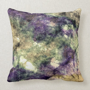 Coussin Grunge abstraite colorée noire verte rose pourpre