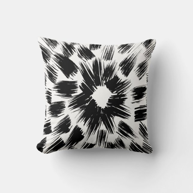 Coussin Grunge brossé noir et blanc Jeu d'oreiller (Recto)