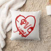Coussin Grunge je t'aime pour la taie d'oreiller d'enfants (Couverture)