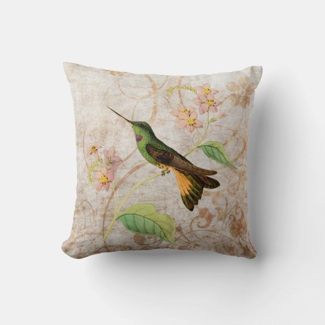 Coussin grunge vintage de colibri de Starfrontlet (Recto)