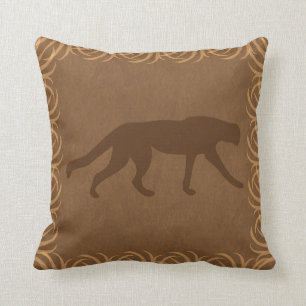 Coussin Guépard de thème de safari - silhouette de Jagua