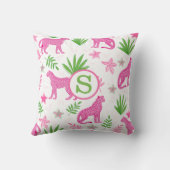 Coussin Guépard Floral Monogramme Rose Prépa (Verso)