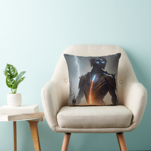 Coussin Guerrier Cyborg de la foudre