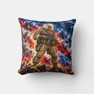 Coussin Guerrier tactique aigle américain chauve jet de 16