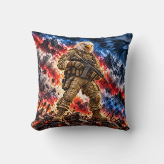 Coussin Guerrier tactique aigle américain chauve jet de 16