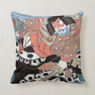 Coussin Guerrier vintage samouraï japonais