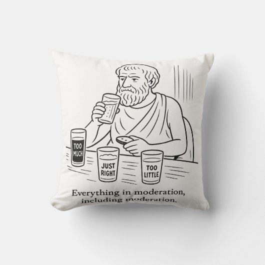 Coussin Guide d'Aristote pour la modération (Recto)