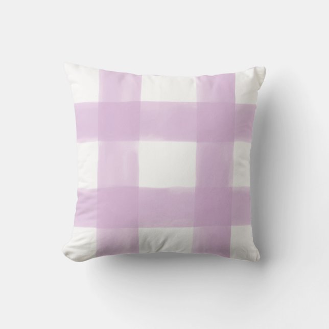 Coussin Guingan lilas d'aquarelle (Recto)