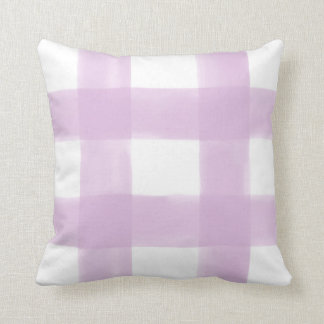 Coussin Guingan lilas d'aquarelle