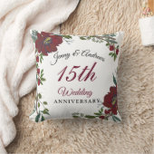 Coussin Guirlande rouge Bourgogne 15e anniversaire Mariage (Couverture)