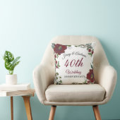 Coussin Guirlande rouge Bourgogne 40e anniversaire Mariage (Chaise)