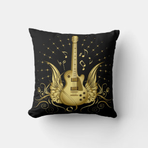 Coussin Guitare à ailes dorées