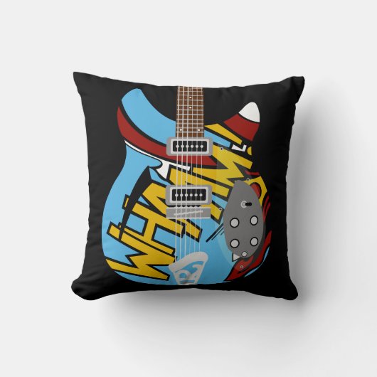 Coussin Guitare de Whaam d'art de bruit de mod (Recto)