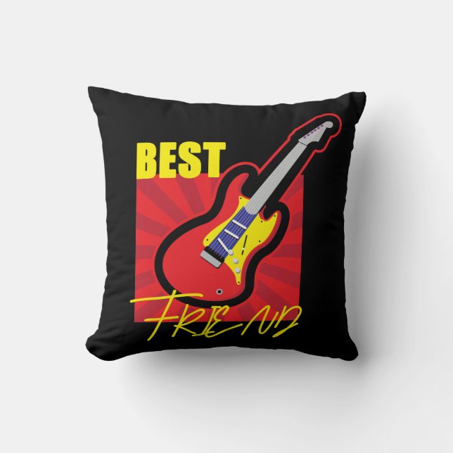 Coussin Guitare du meilleur ami (Recto)
