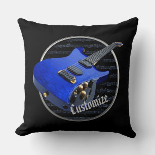 Coussin Guitare électrique bleue personnalisée