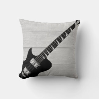 Coussin Guitare électrique Gris Bois Pop Art