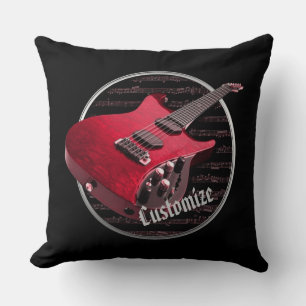 Coussin Guitare électrique rouge personnalisée
