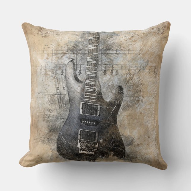 Coussin Guitare vintage (Recto)