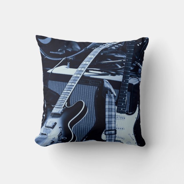 Coussin Guitares bleues 2 (Recto)