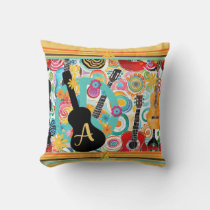 Coussin Guitares colorées super