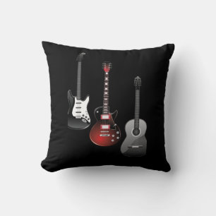 Coussin Guitares Électriques Cool pour Amateurs de Musique